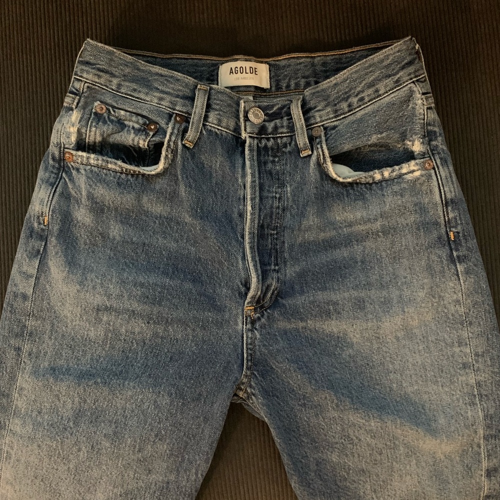 Agolde High Rise Blue Jeans - Picture 3 of 6